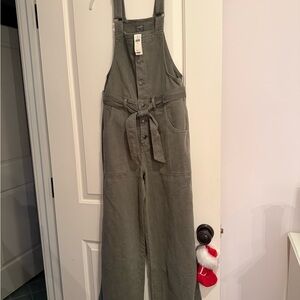 Aerie Olive Denim Overalls